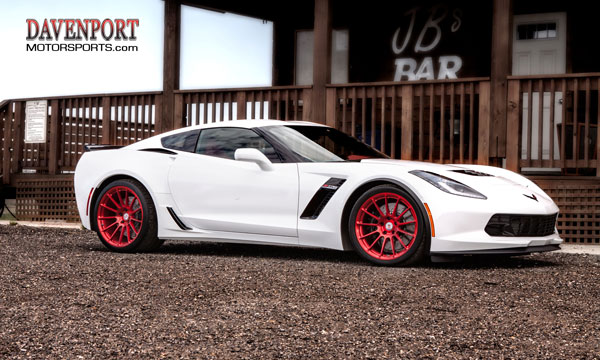 Corvette C7 Z06 on red HRE wheels